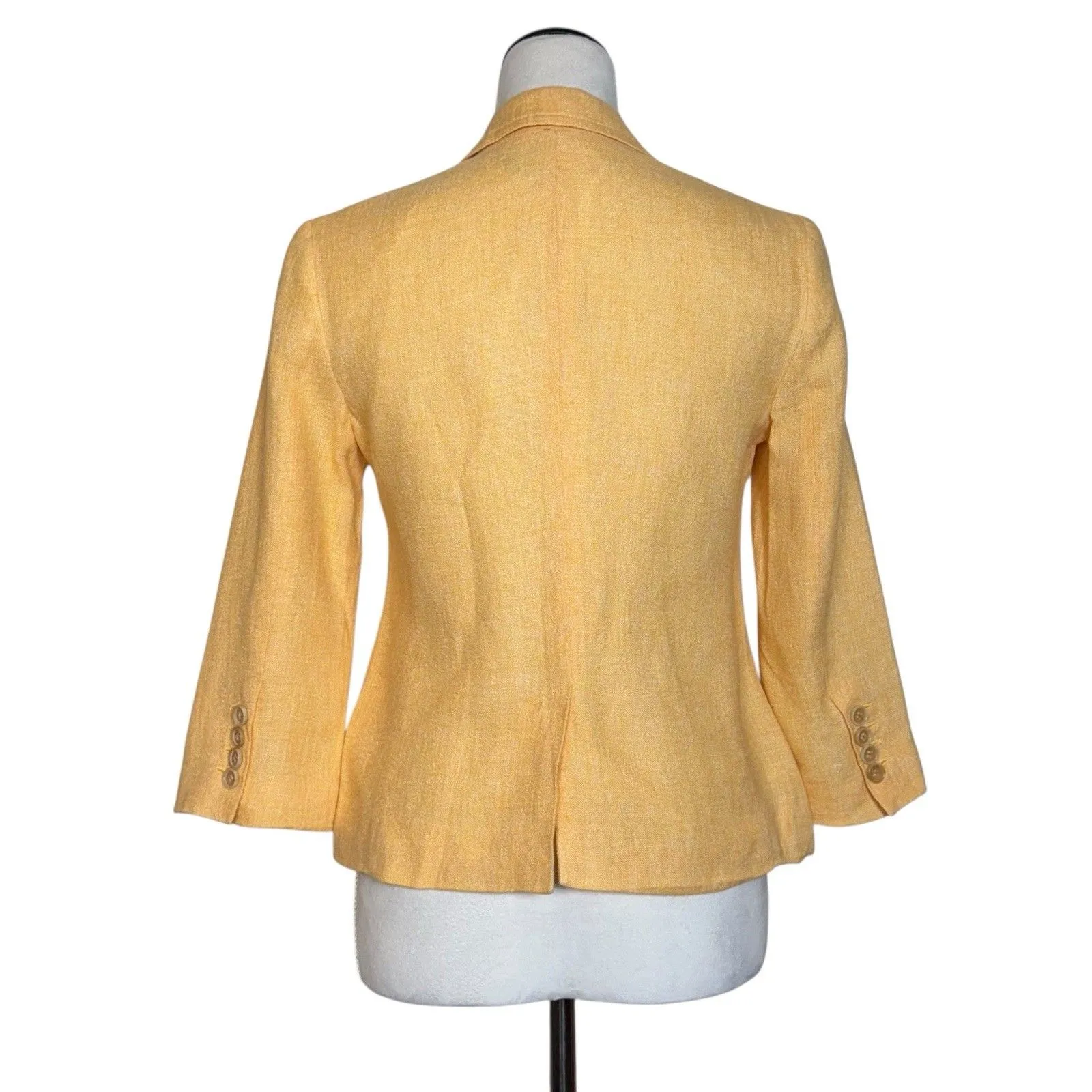 Talbots Linen Cotton Blazer 4P Petite Orange Y2K Academia Preppy Corporate Work - Image 4