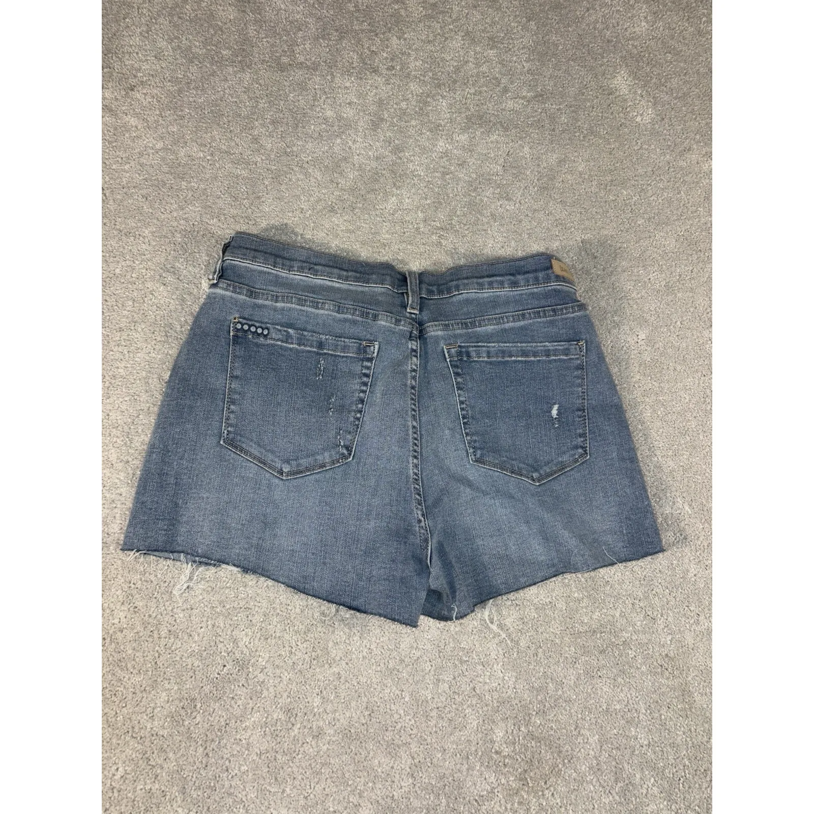 Blank NYC High Rise‎ Distressed Shorts - Size 31 - Med Blue Wash Essex Cut Off - Image 5