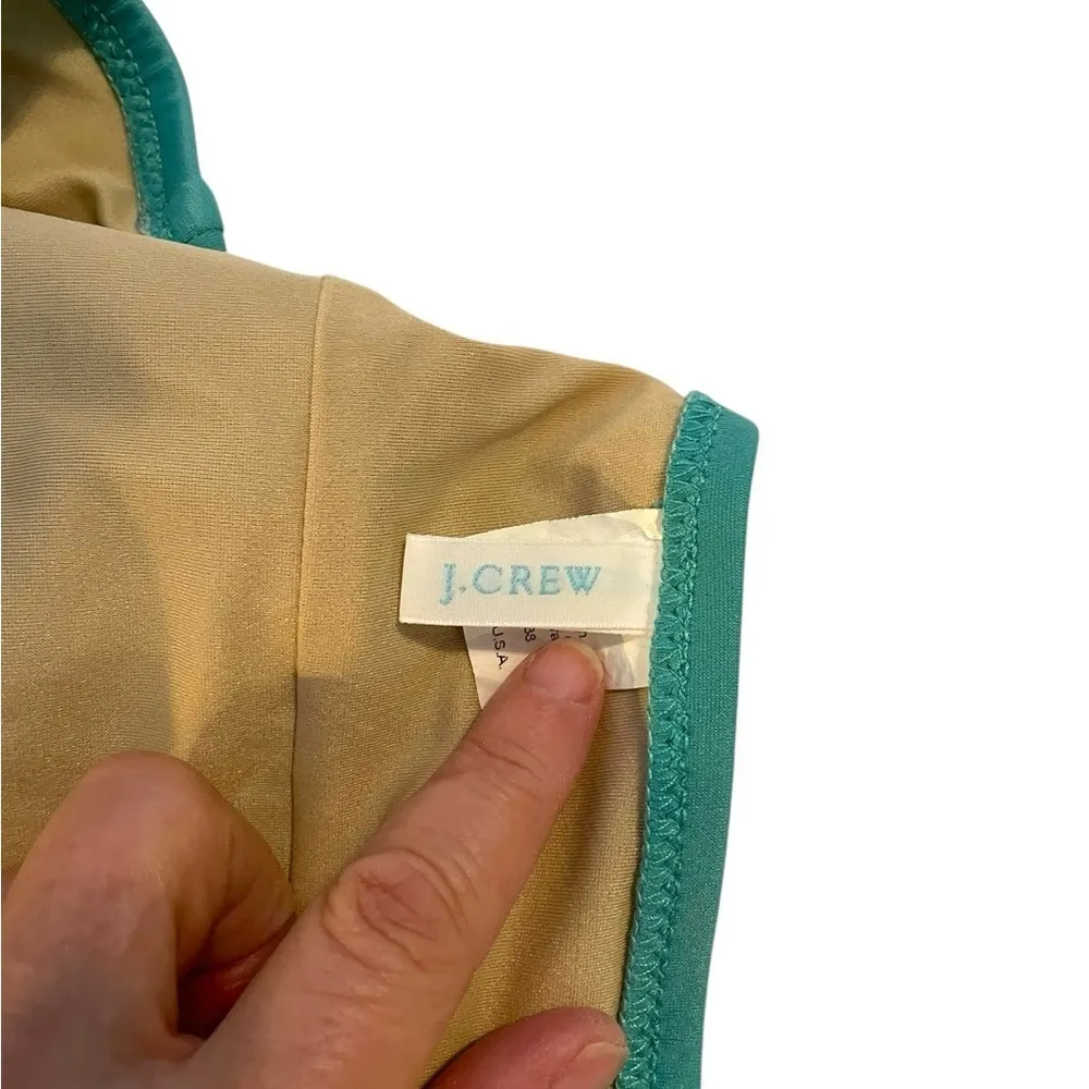 J Crew Green Banded Pleated Swim Bikini Bottom Y2K Small NWOT - Image 8