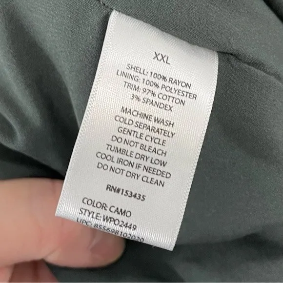 BeachLunchLounge  Camo Zip Up‎ Jacket Size XXL - Image 6