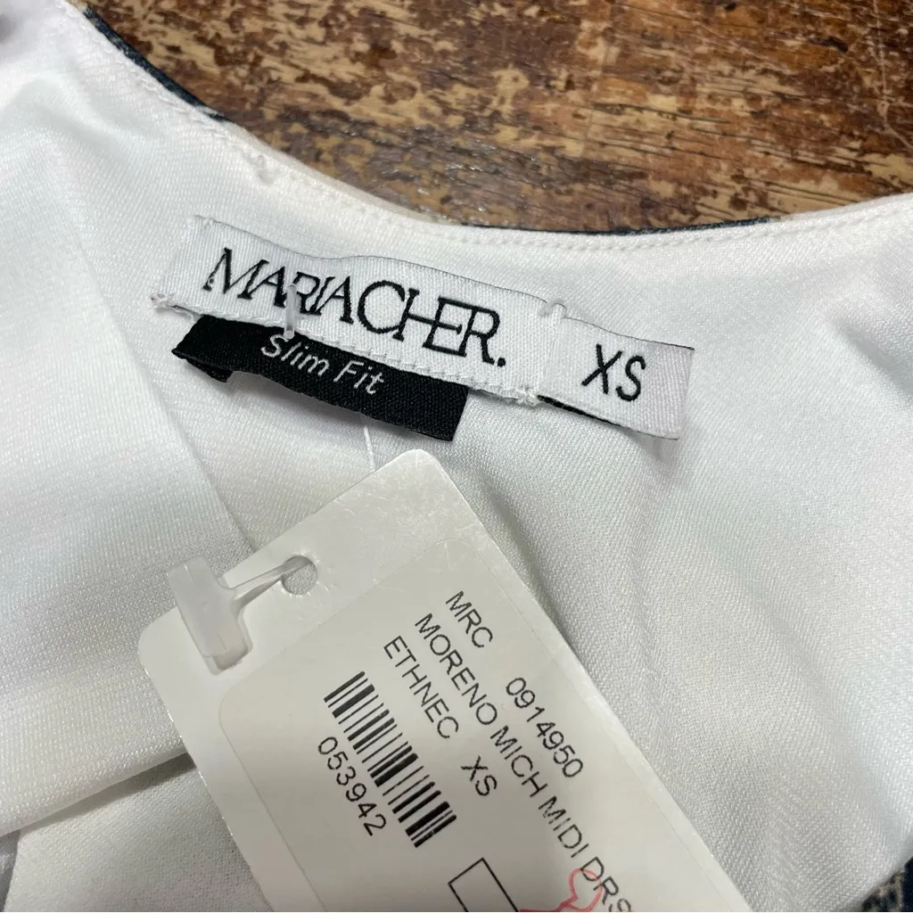 NEW MARIA CHER moreno mich midi dress in‎ ethnic ecru XS Black - Image 6