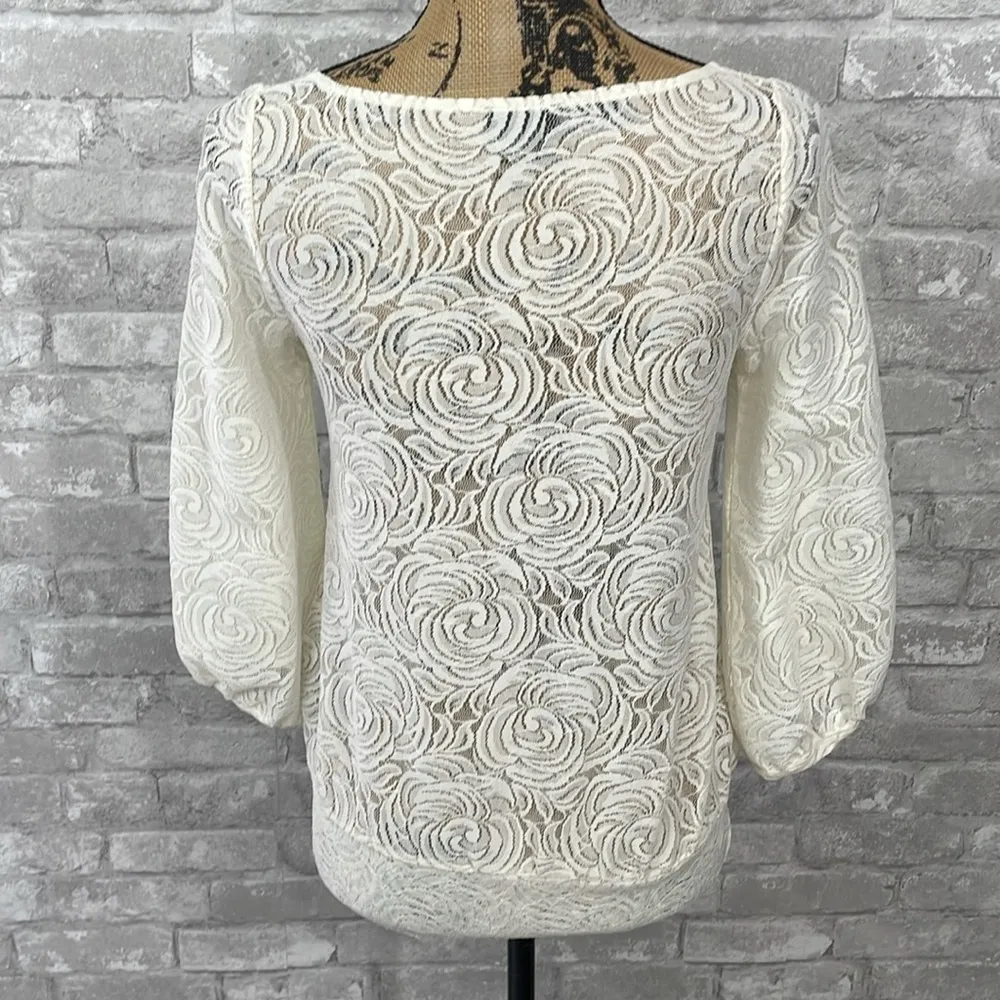 Anthropologie Deletta Lace Side Tie Hem Top - Image 3