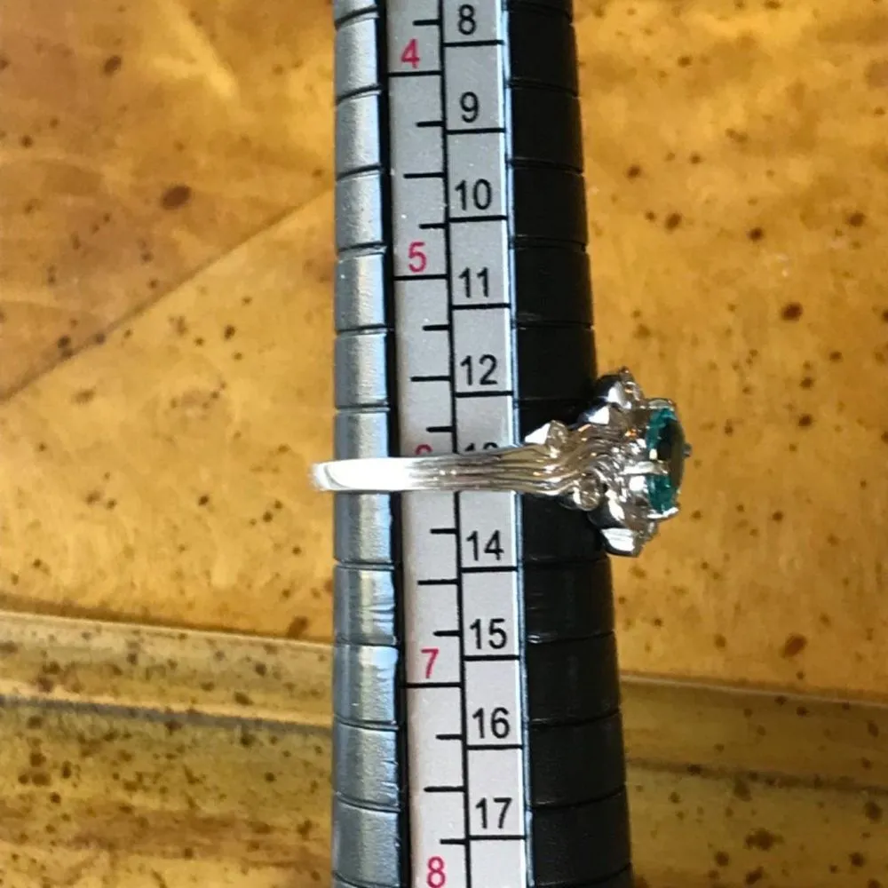 Natural Blue Apatite Sterling Silver Wave Ring Size 6 - Image 7