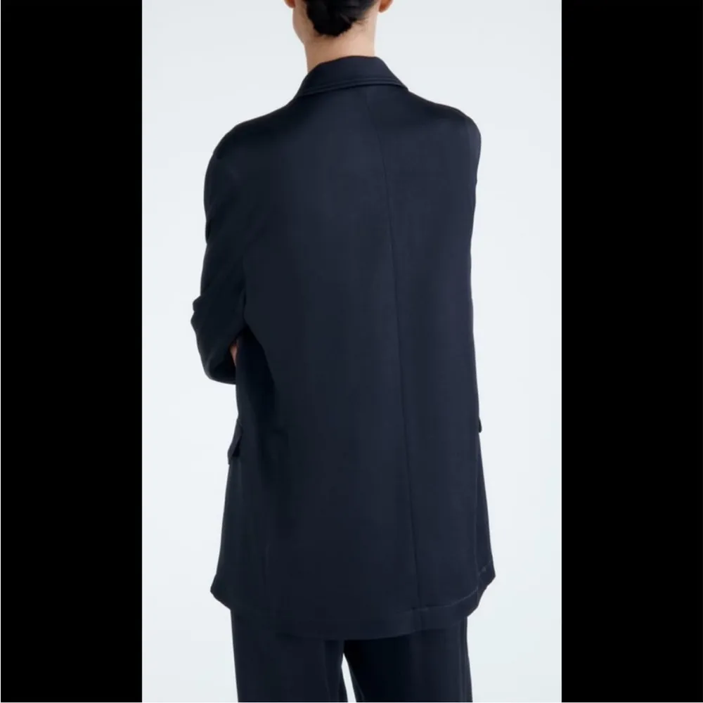 Zara Limited Edition Satin Effect Blazer Navy Blue Size XS NEW - Image 7