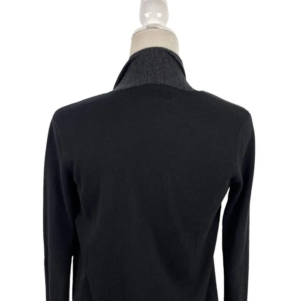 All Saints Drina Draped 100% Wool Knit Asymmetrical Zip Cardigan Sweater Size 0 - Image 14