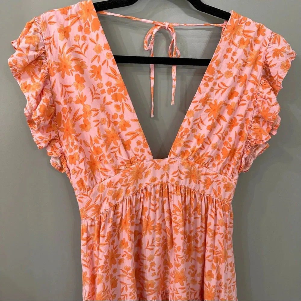 STILLWATER Jessie Mini Dress Summer Sorbet Mini Dress Floral Print Size Small - Image 4