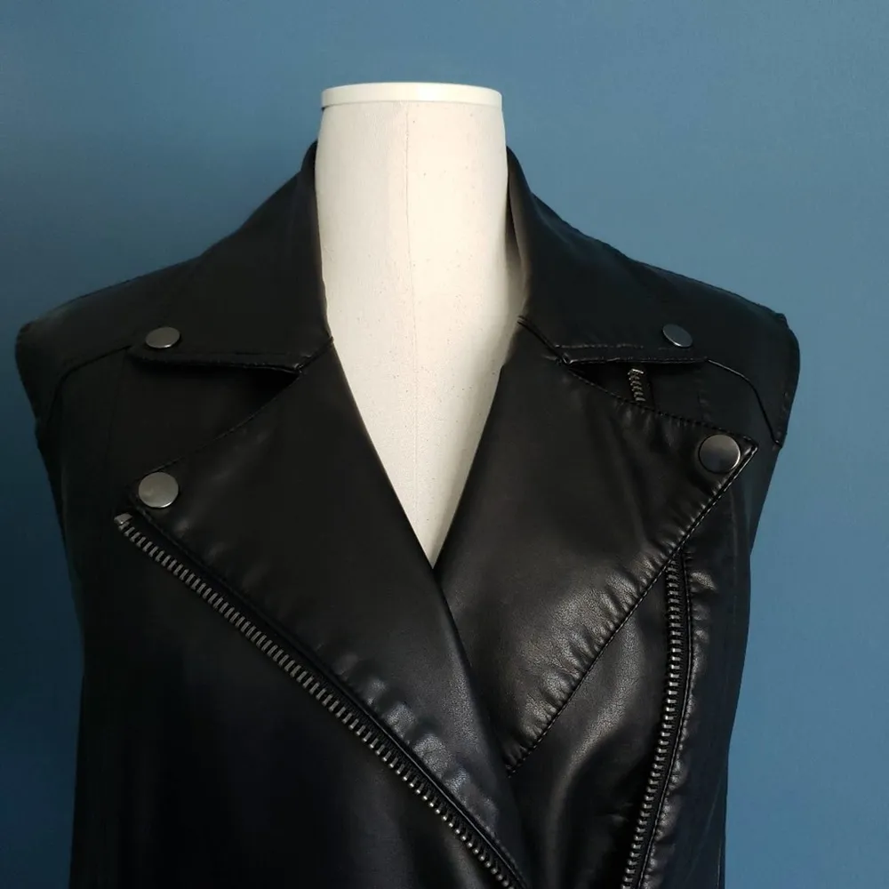 Urban Outfitters Silence + Noise Vegan Leather Zip Up Moto Vest - Image 4