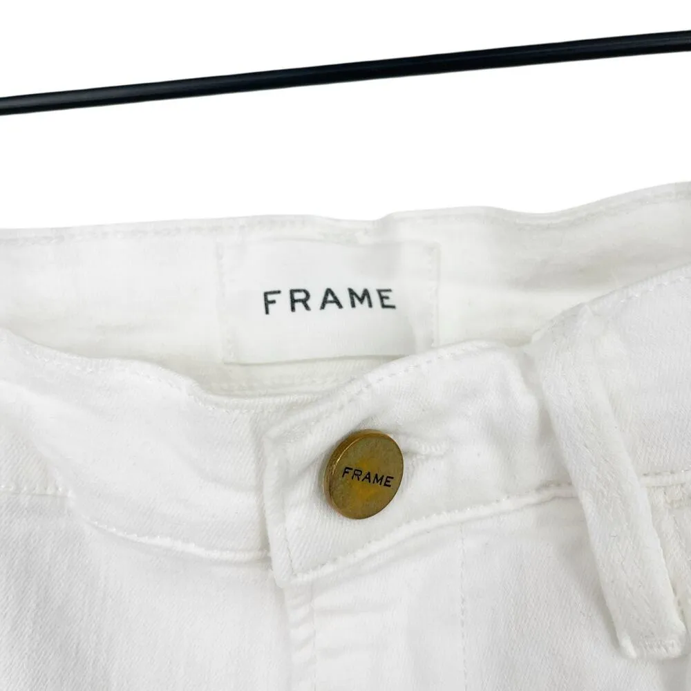 Frame Denim Le High Flare Jean in Blanc White Women's Size 29 - Image 7