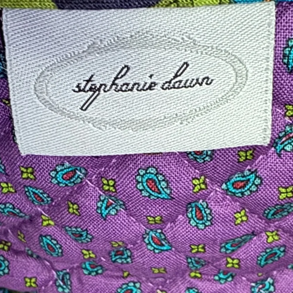 Stephanie Dawn Shoulder Bag Zippered Tote Plum Floral Purse Preppy Boho 14x8x4” - Image 8