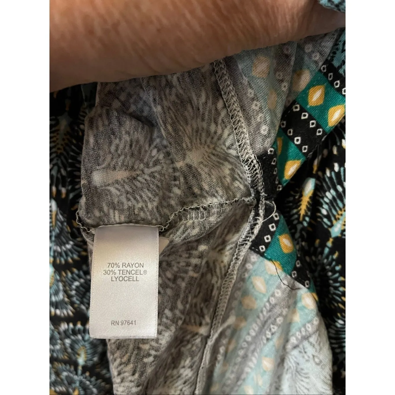 J.Jill size XL feather print Tunic tip. Blue - Image 6