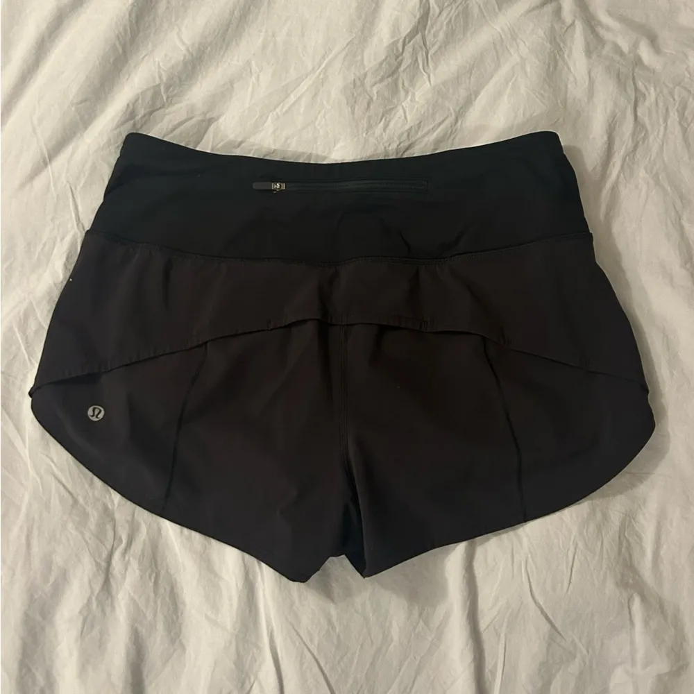 Black Lululemon High Rise Speed Up Shorts - Image 2