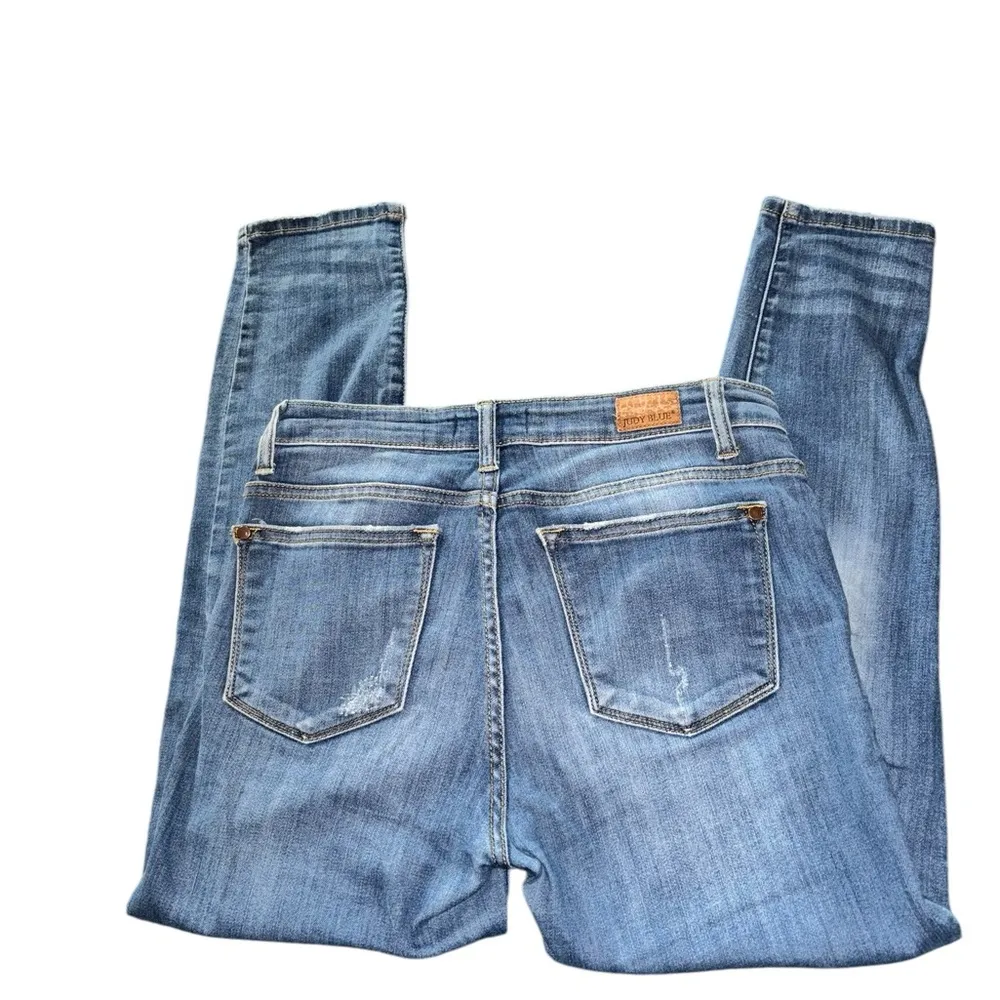 Relaxed Fit Mid Rise Stretch Whiskered Jeans Sz 5/27 JB82102 DK - Image 4