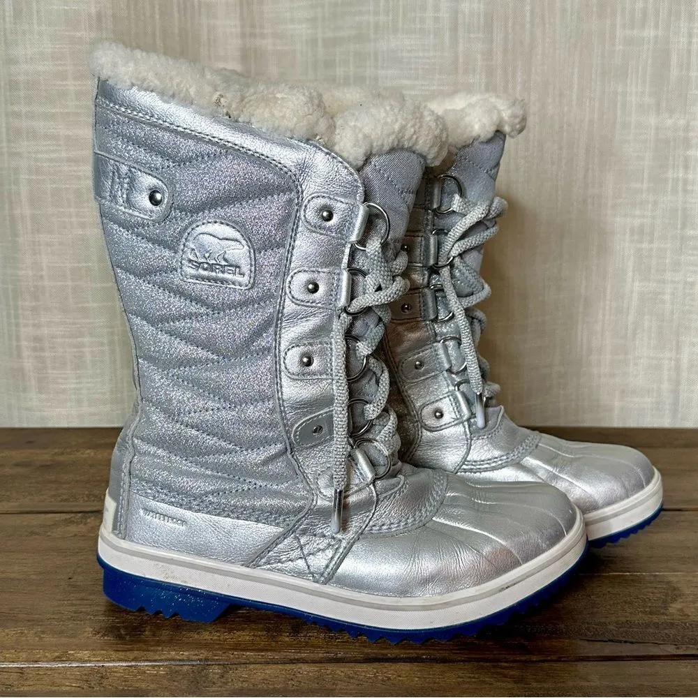Sorel X Disney Tofino II Frozen 2 Silver Waterproof Shearling Boots Women Size 8 - Image 6