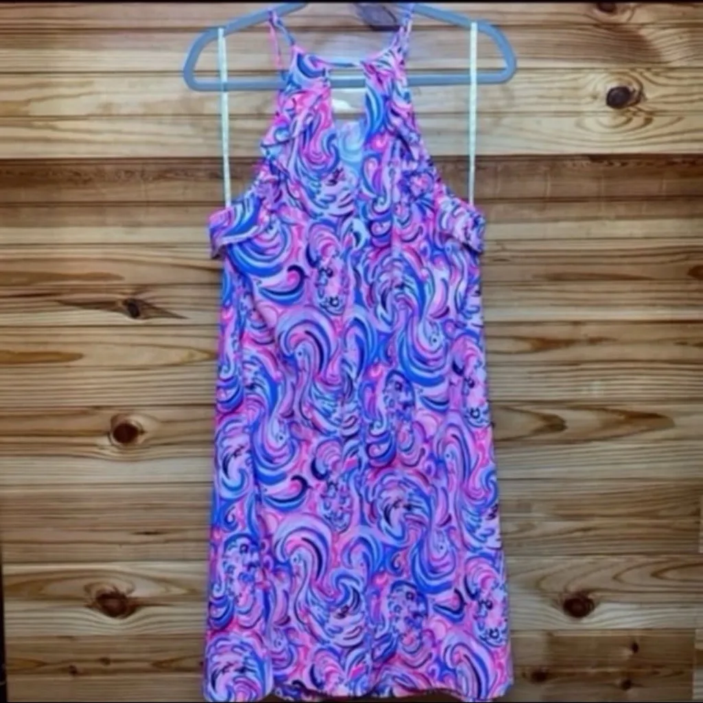 Lilly Pulitzer Raz Berry Flamingoals Billie Swing Dress Large EUC - Image 6