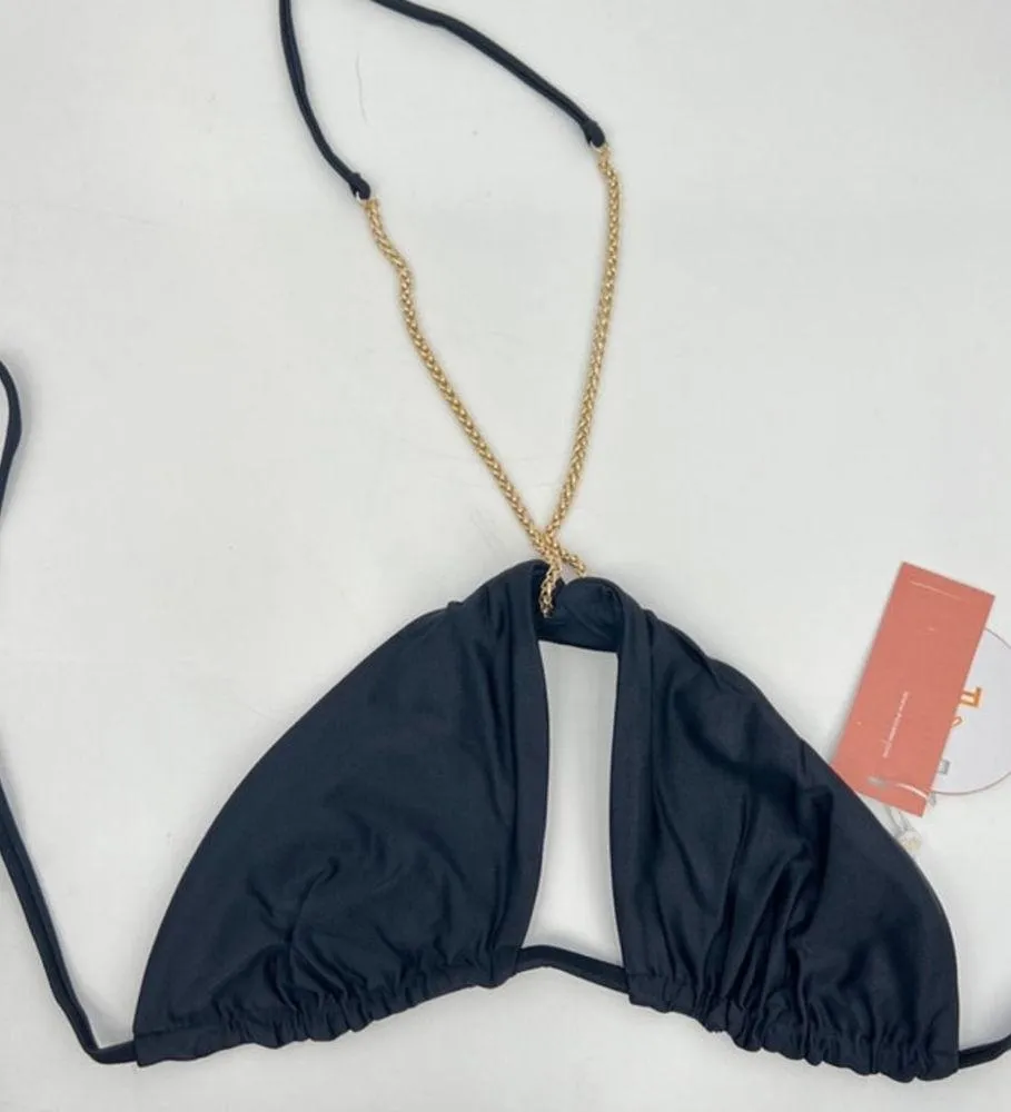 PQ Swim Black Gwen Chain Bikini Top Sz S NWT - Image 3