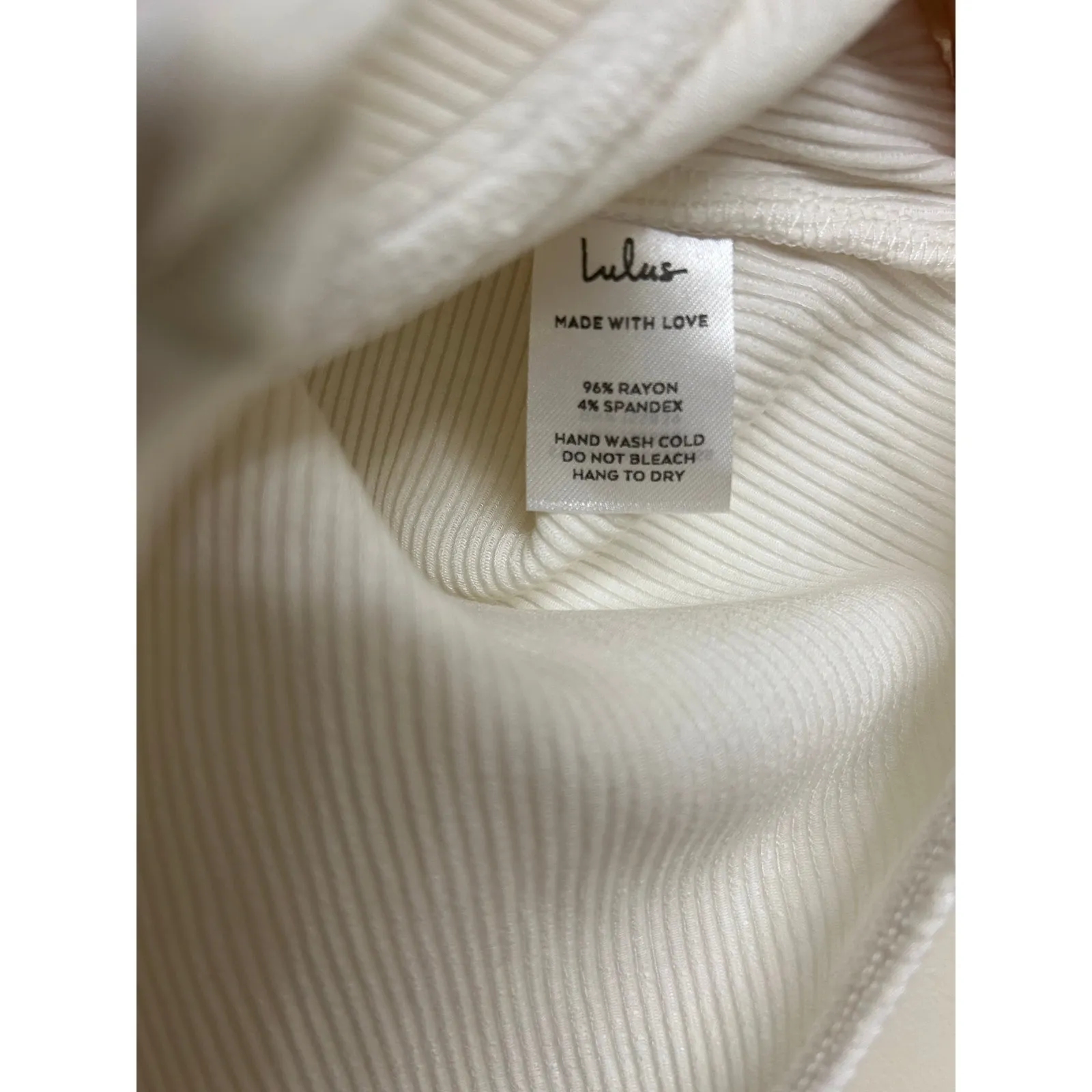 Lulus Kinship White Ribbed Bodysuit S NWT - Image 6