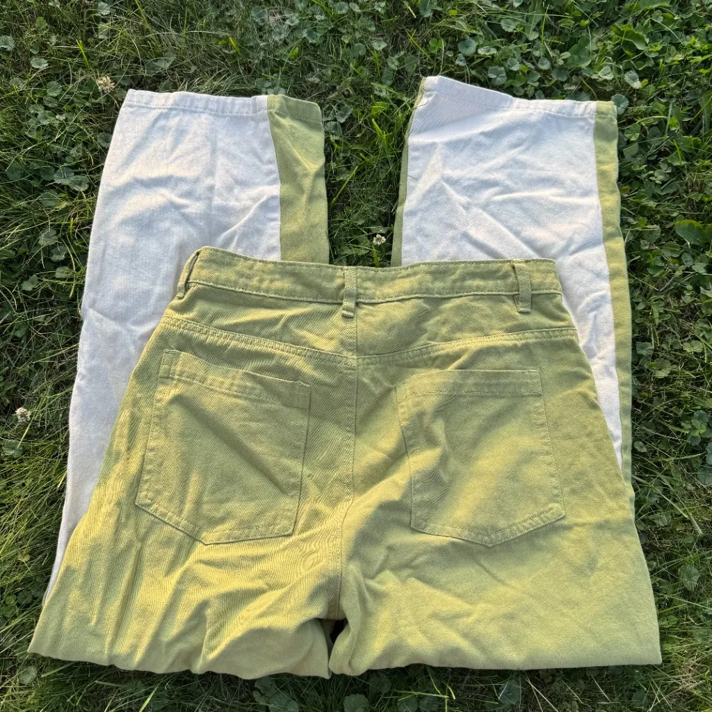 Et clet color block pants green and cream White - Image 5