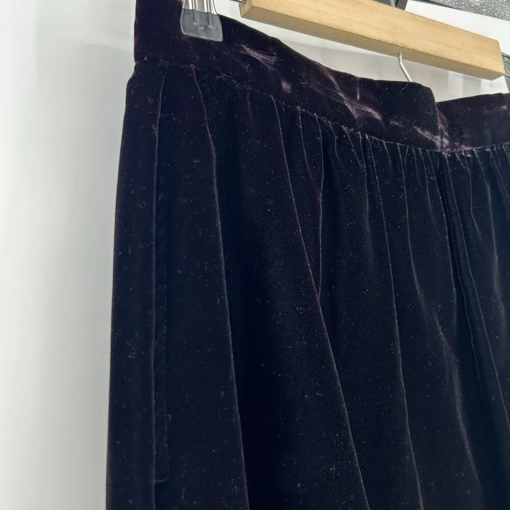 Vintage Walker Lane Velvet Maxi Skirt Burgundy Black Romantic Goth Modest Size 8 Red - Image 3