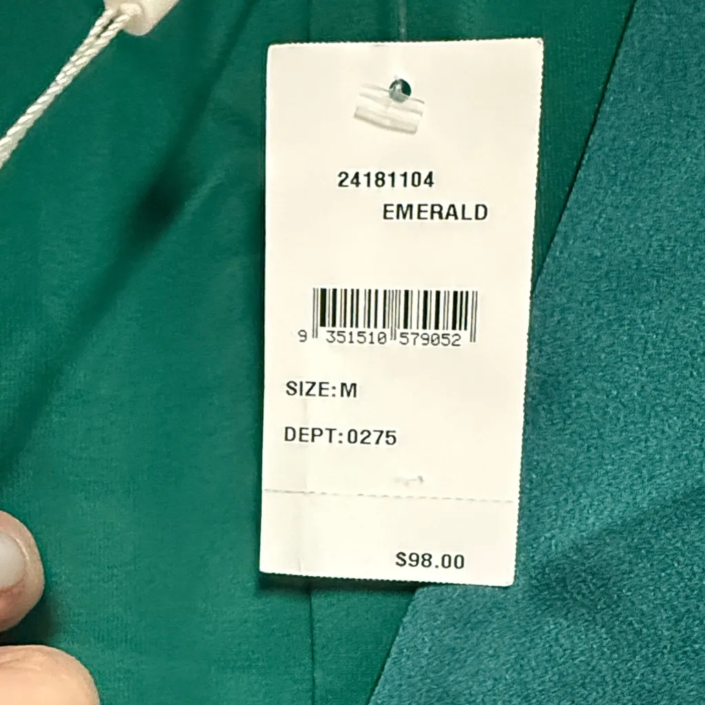 Chic Emerald Green Women's Blouse with Button Detail Size M - Image 7