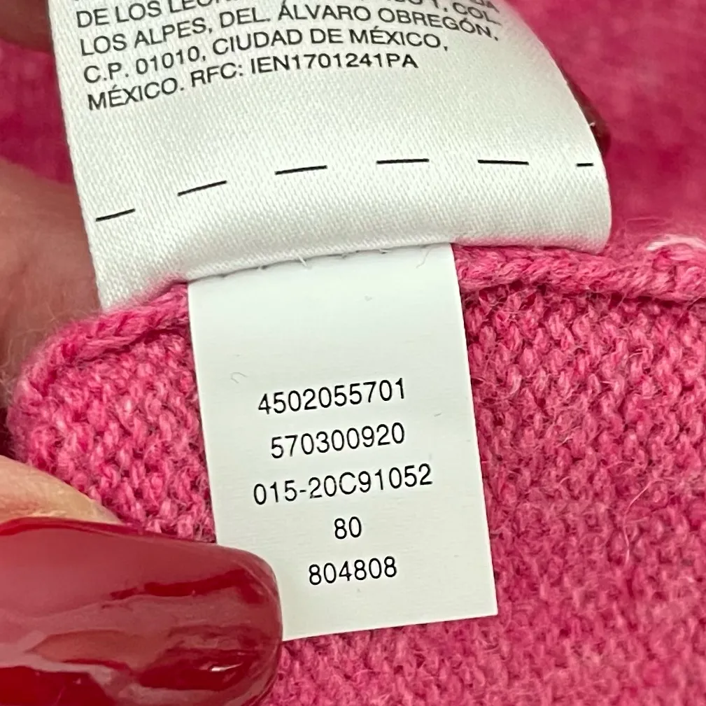 Chico’s Cashmere/ Wool Blend Pink Peace Love Chic Crewneck Sweater 0 XS - Image 9