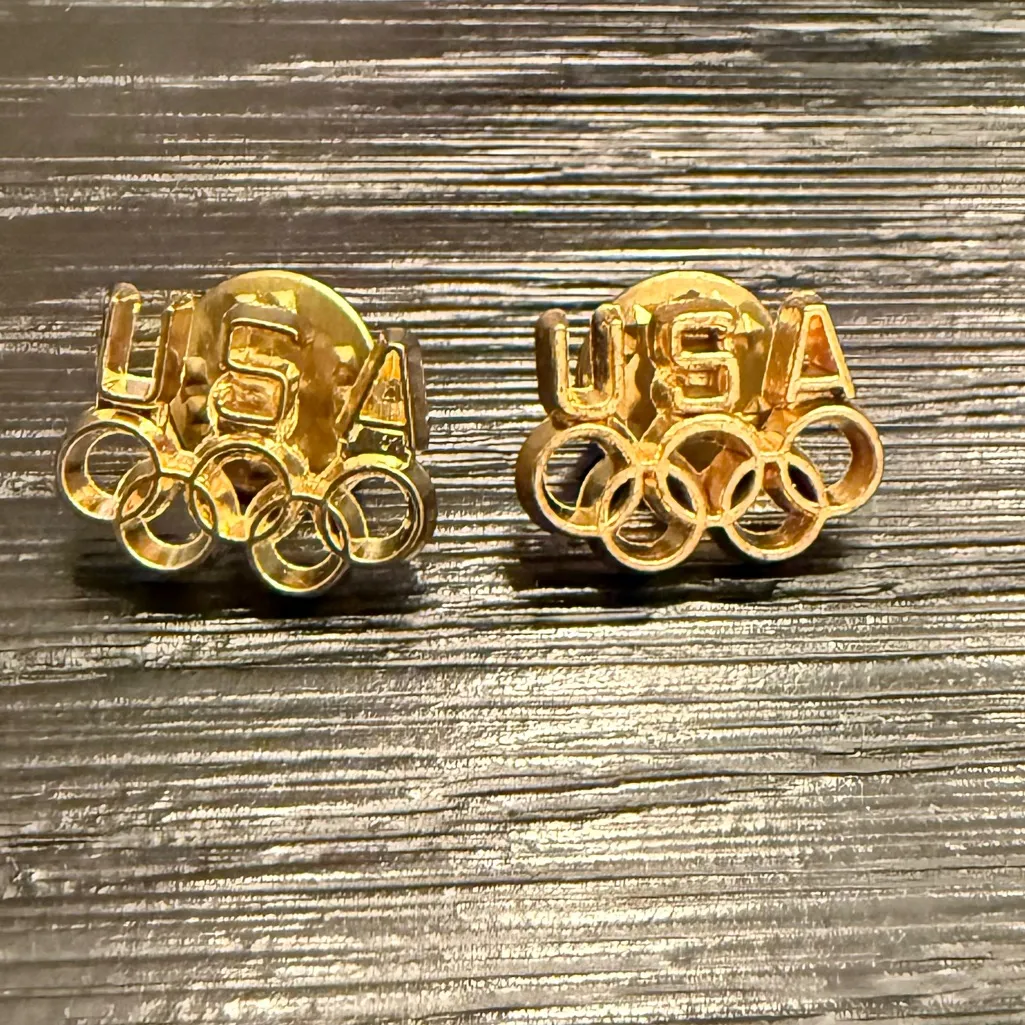 Team USA Olympics Gold Pins Bundle of (2) Olympic Ring Pins - Image 2