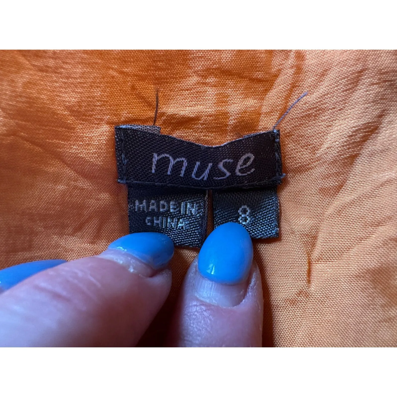 Muse Orange Floral Mini Skirt Size 8 - Image 5