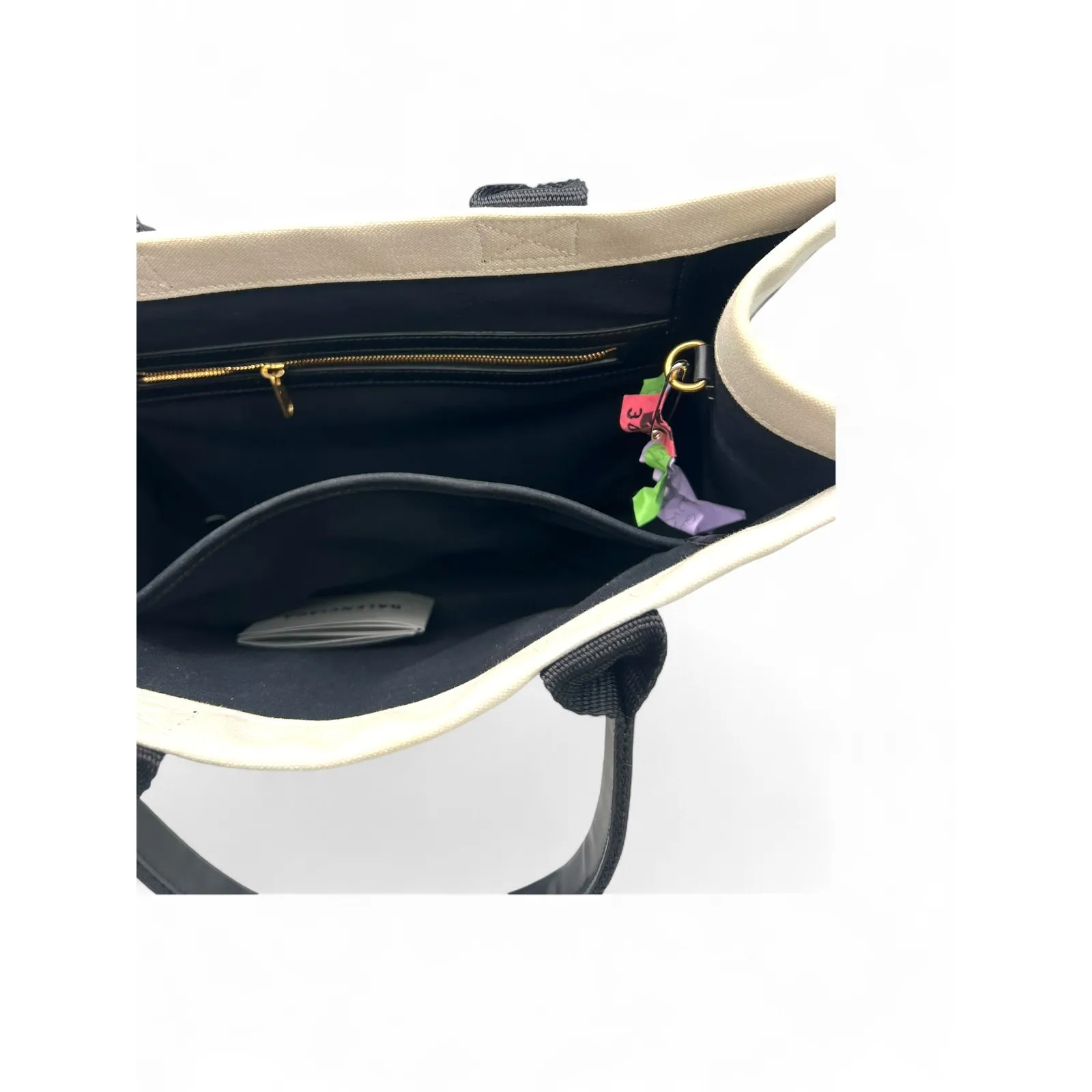 Balenciaga Hardware Tote Large canvas and black leather Shopper Bag Purse - Image 6