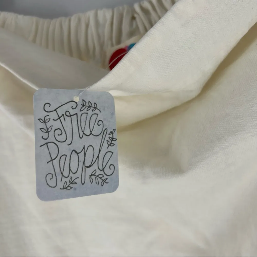 Free People Beach Elizabeth Midi Dress Cotton Strapless Breathable Slit - Image 8