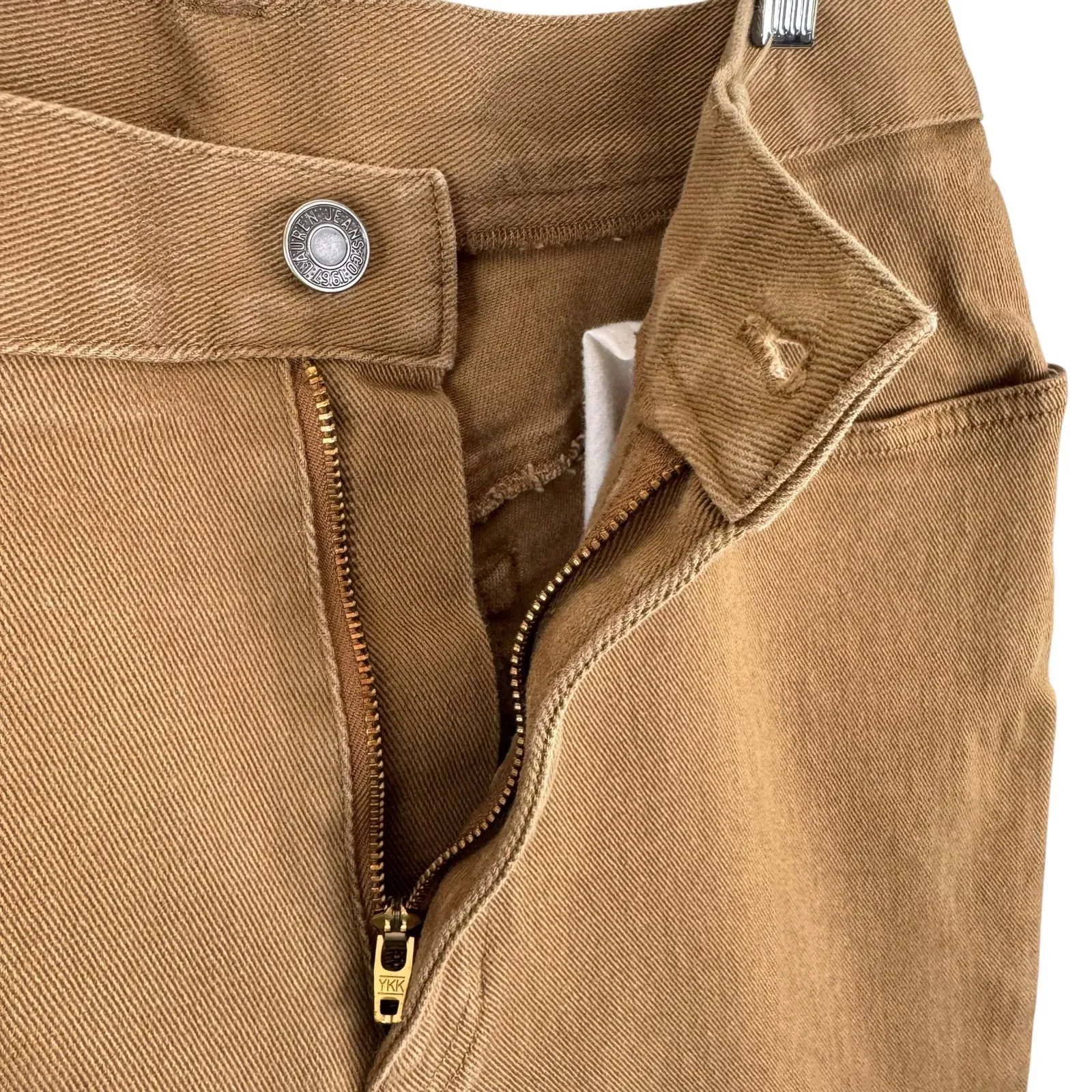 Lauren Jeans Co. Vtg Cotton Khaki Camel Tan Straight Leg High Rise Jeans Size 10 - Image 4