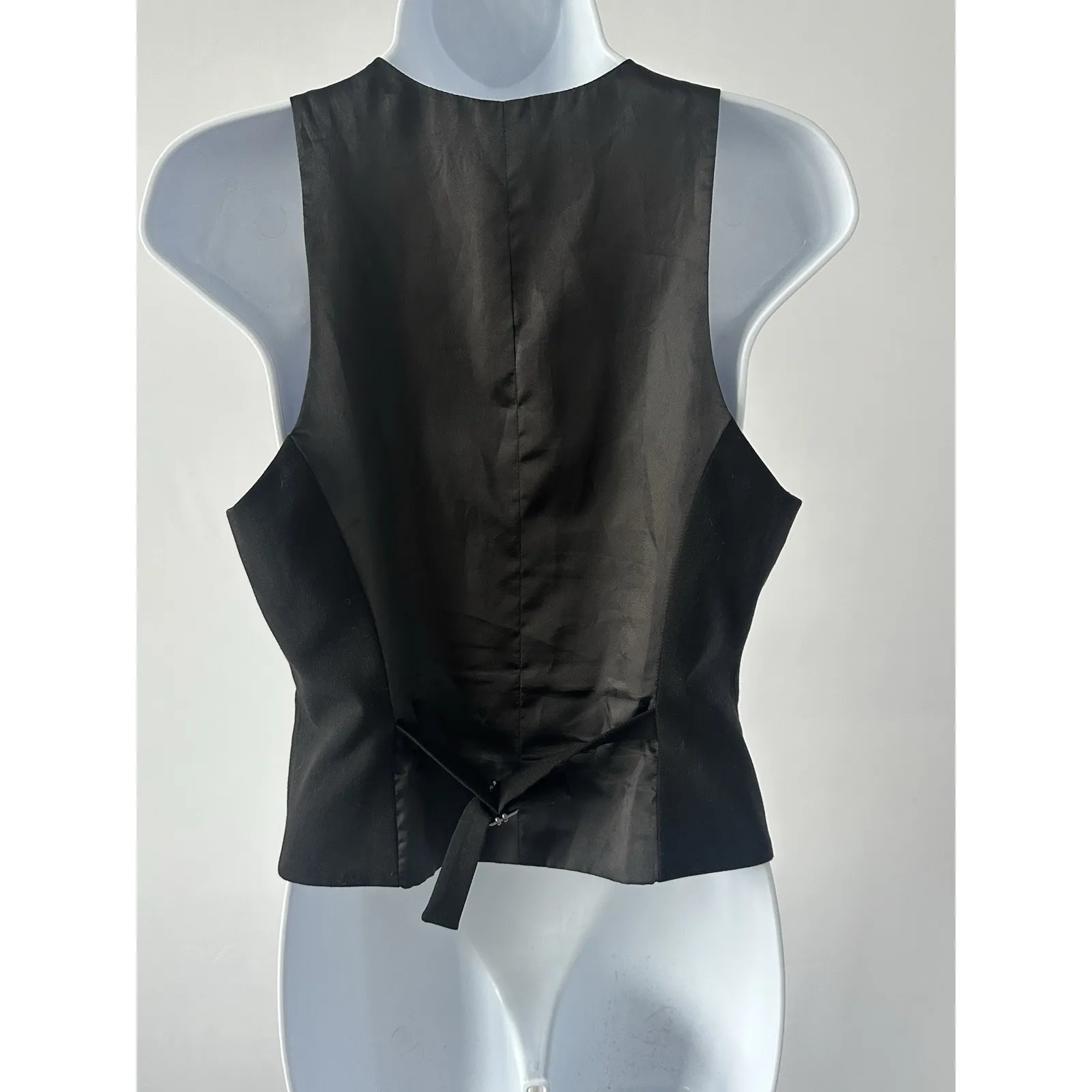 New York & Company Black Trendy Lined Vest Sz 6 (b50) - Image 3