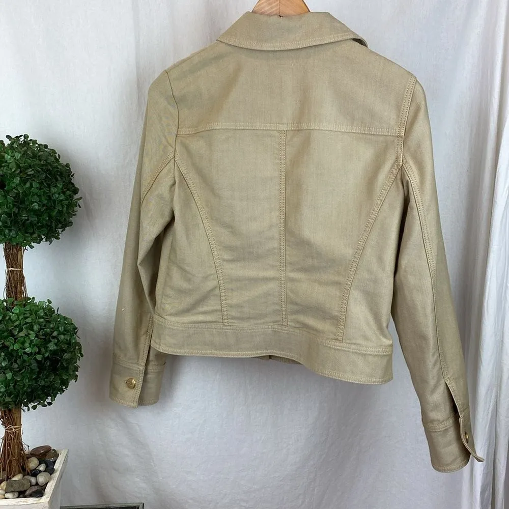 Escada Tan Denim Long Sleeve Trucker Jacket 38 M Size M - Image 2