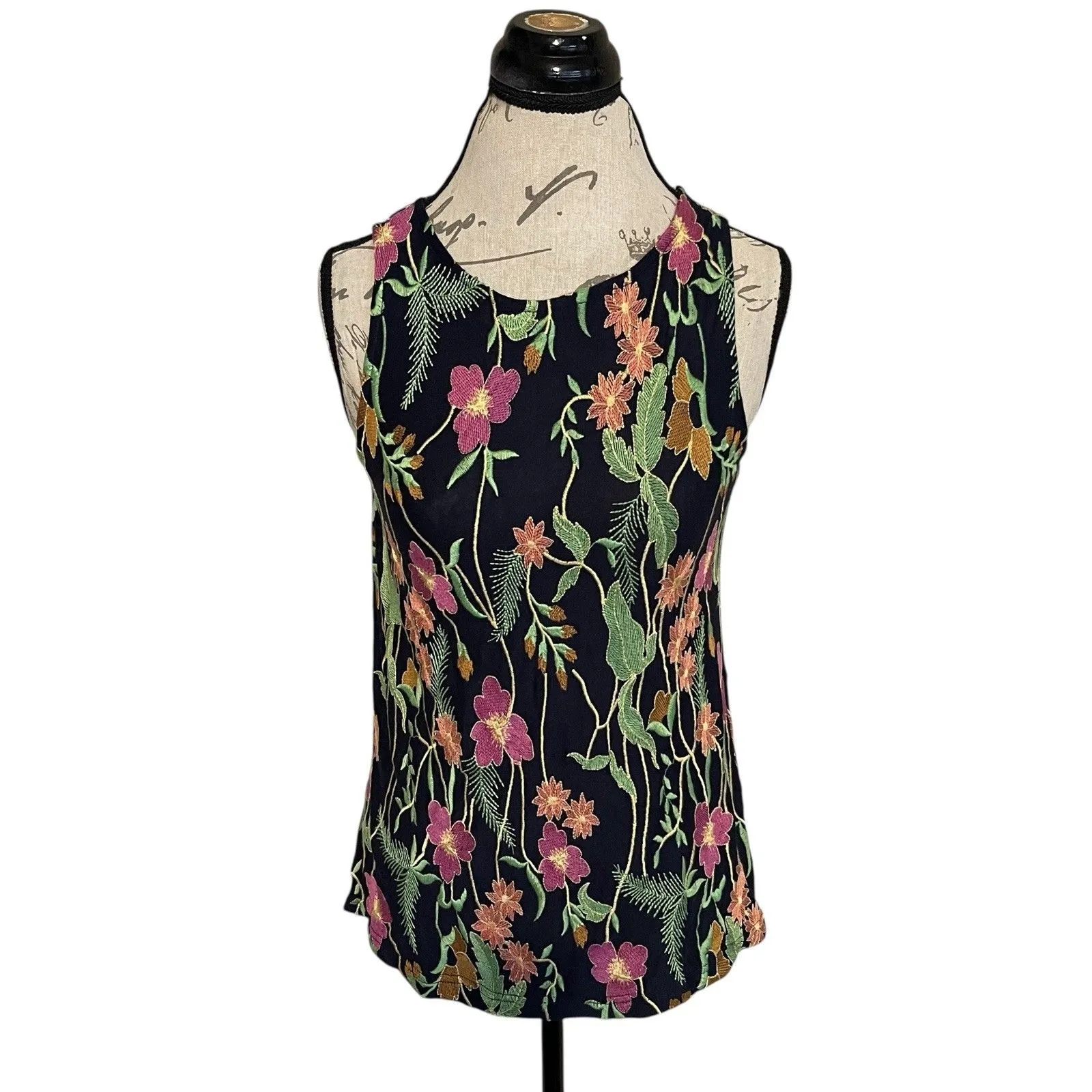 Anthropologie Meadow Rue Womens Blouse Sz XS Floral Embroidered Boho Bohemian - Image 2