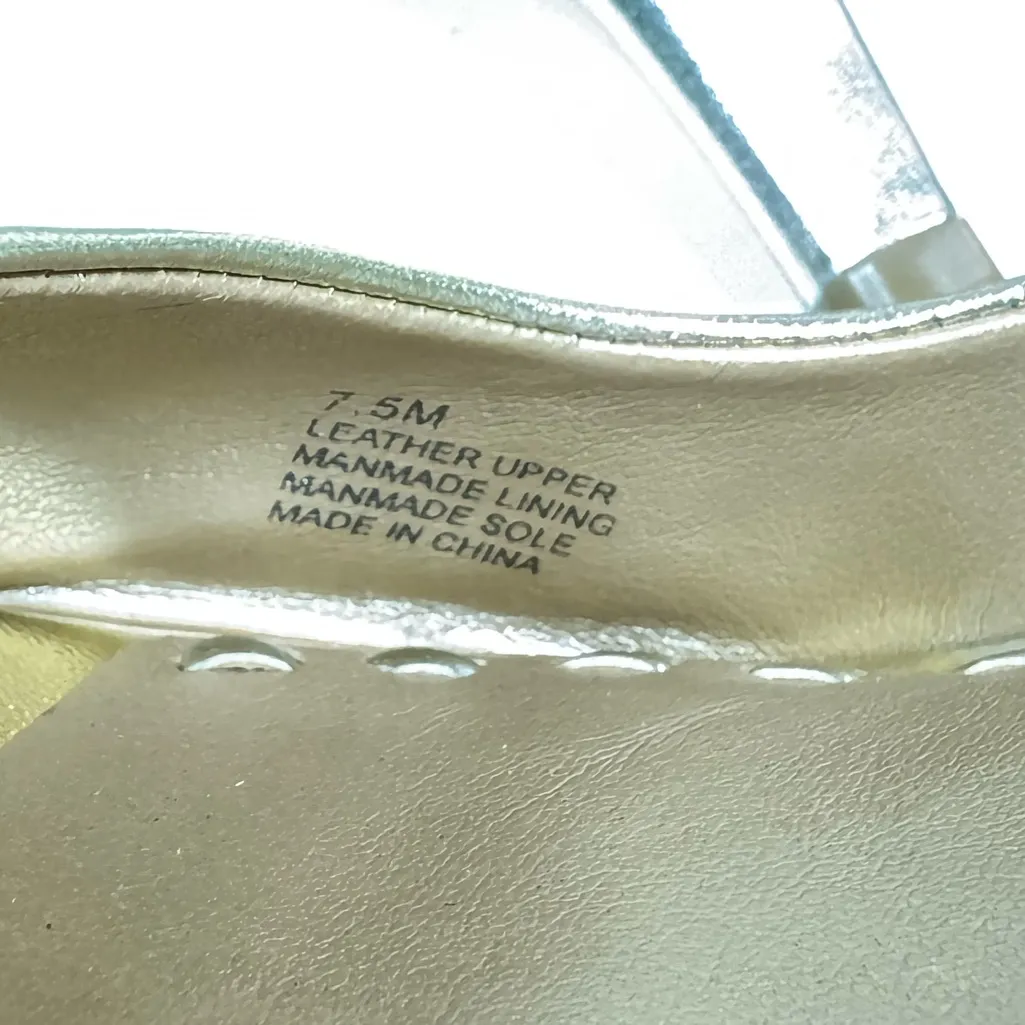 Alex Marie Women's 7.5 Gold Leather Open Toe D'Orsay Heel - Image 9