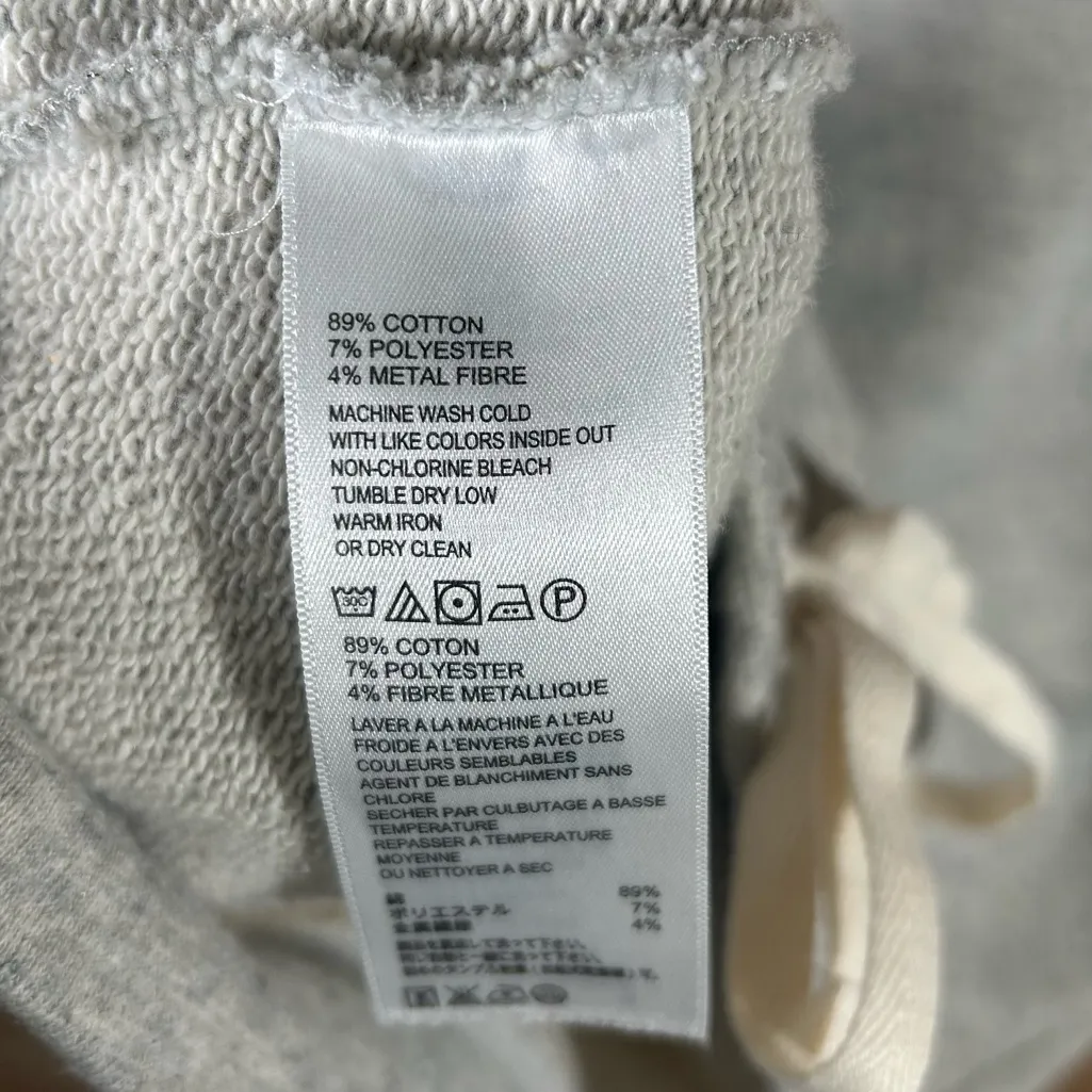 Tommy Bahama Gray Large Glitter Shimmer Sweatshirt Tie Front Athleisure Feminine - Image 6