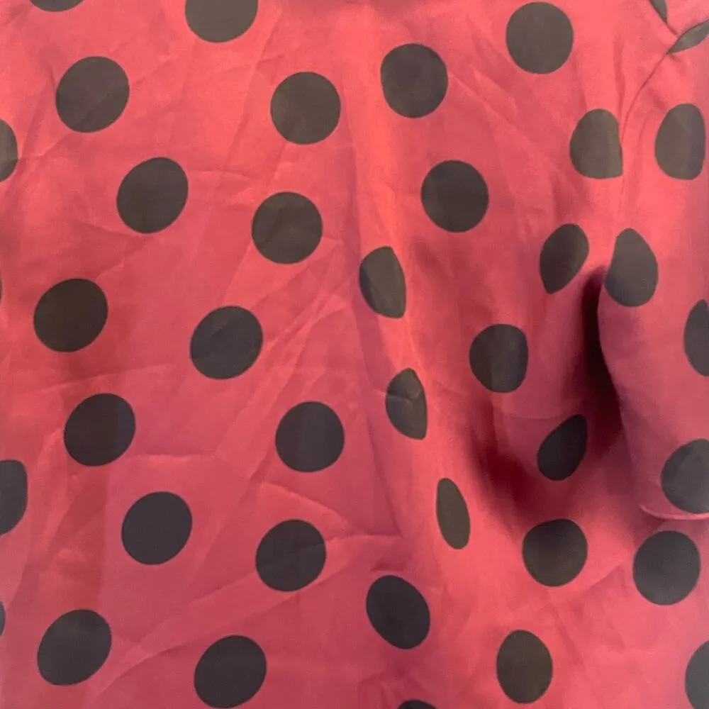 Zara Polka Dot Top - Women Size XS - Wine/Black - Image 2