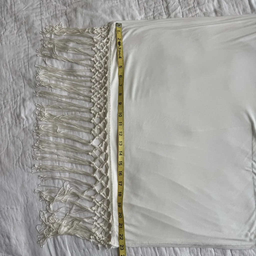 Akira Fringe Top Poncho L Boho Festival Stretch Beach Pullover Cowgirl Slinky - Image 10