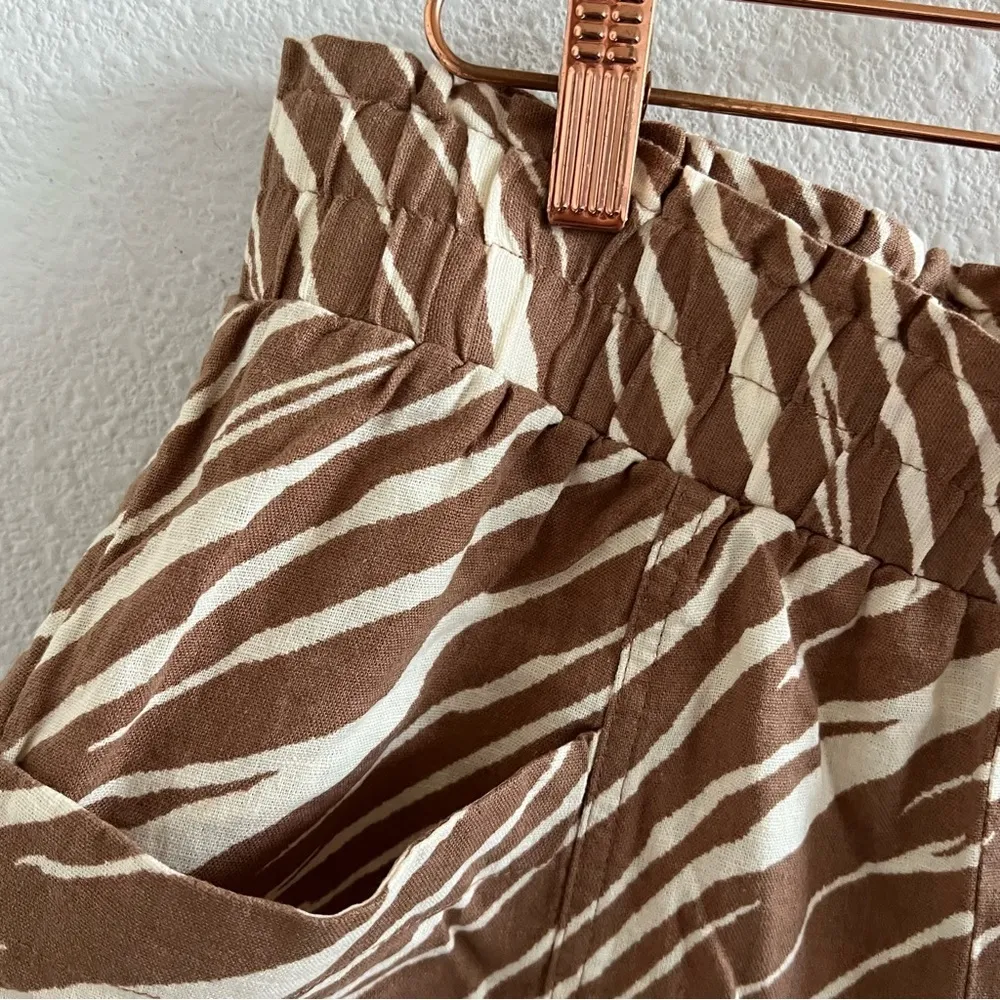 A New Day Linen Rayon Paperbag Waist Elastic Pull On Shorts Casual Printed Med - Image 6