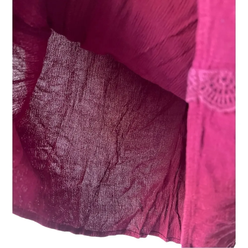 Women's red tank top blouse love on the boho bell indigo flared  vintage S. - Image 7