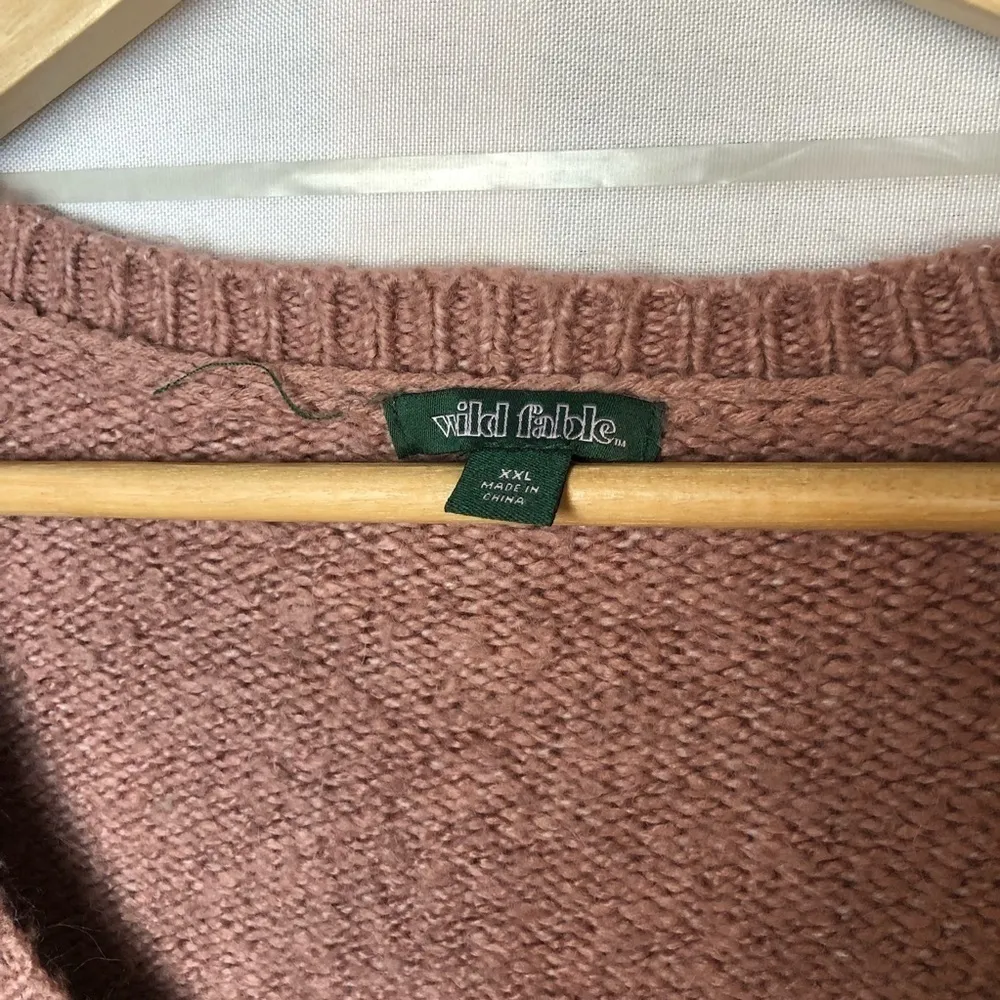 Wild Fable Mauve Pink Knit Ruffle Cropped Pullover Sweater XXL - Image 6