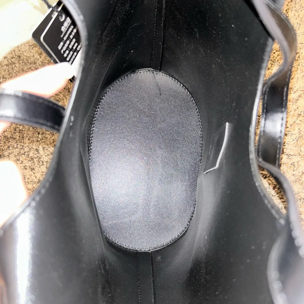 Elegant Black Leather Tote Bag - Image 6