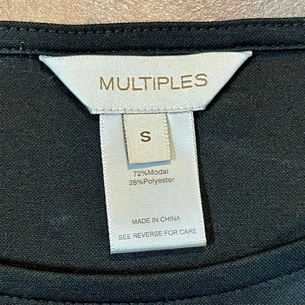NWT Multiples Black long Sleeve Tee Shirt Small - Image 9