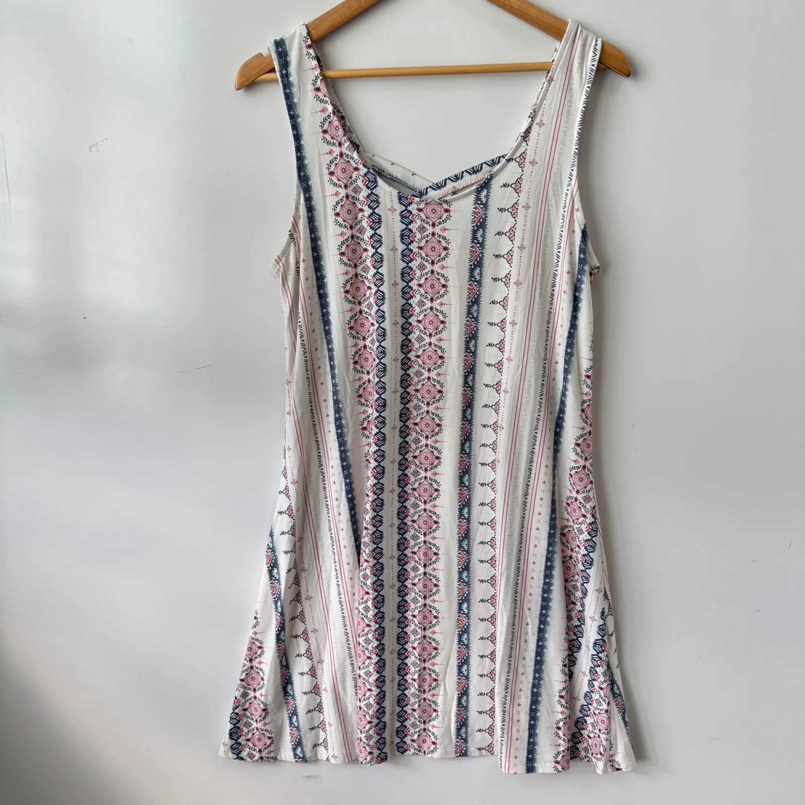 Mudd‎ Y2K Sleeveless Dress Casual Mini Sundress Striped Back Cutout Size L - Image 2