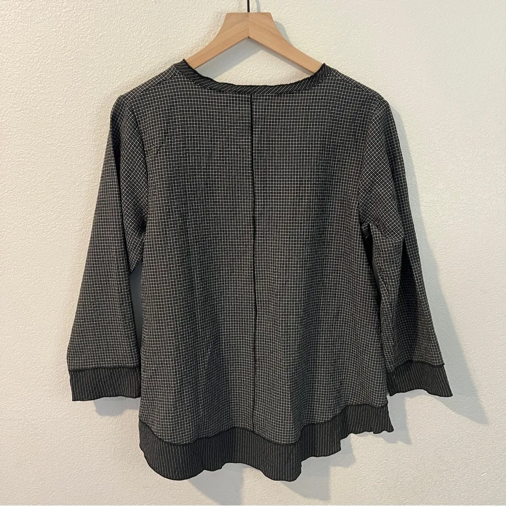 Habitat Lightweight Black & White Grid Print Cropped‎ Sleeve Jacket Lagenlook - Image 7