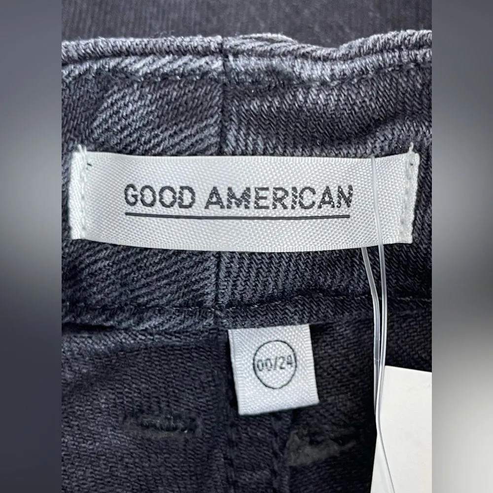 Good American Good Classic Skinny Jeans 00 24 Black Dark Wash High Waisted NWT - Image 7