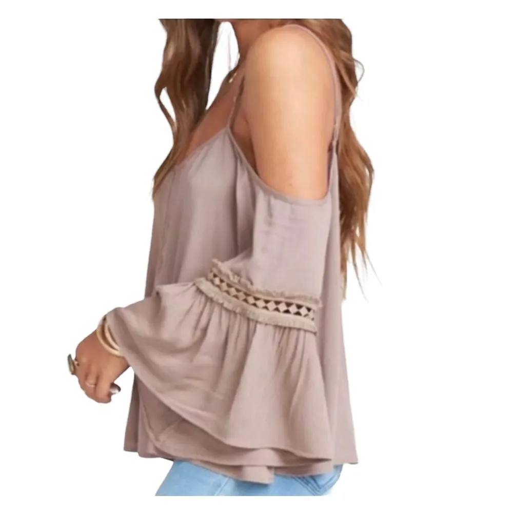 Show Me Your Mumu Boho Cold Shoulder Dune Tucker Top Size Small - Image 6