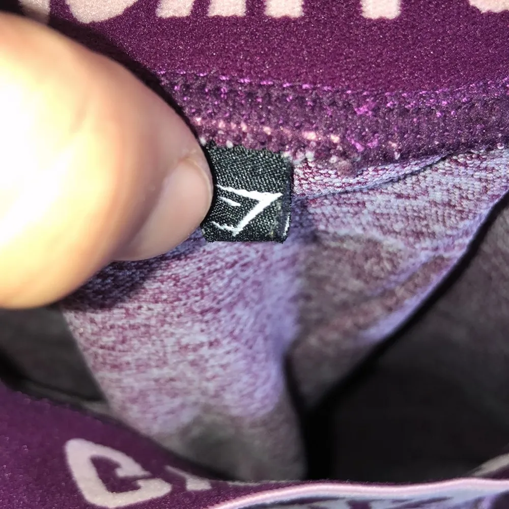 Gym Shark purple leggings Gymshark Spellout Waistband Leggings flex leggings​ - Image 6