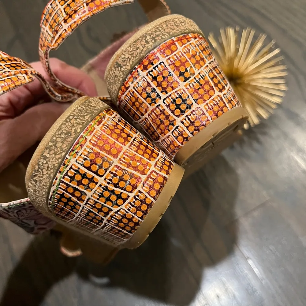 Spring Step L'Artiste Radd Back Strap Sandal Purple Multicolor Size 40 (US 9.5) Gold - Image 8