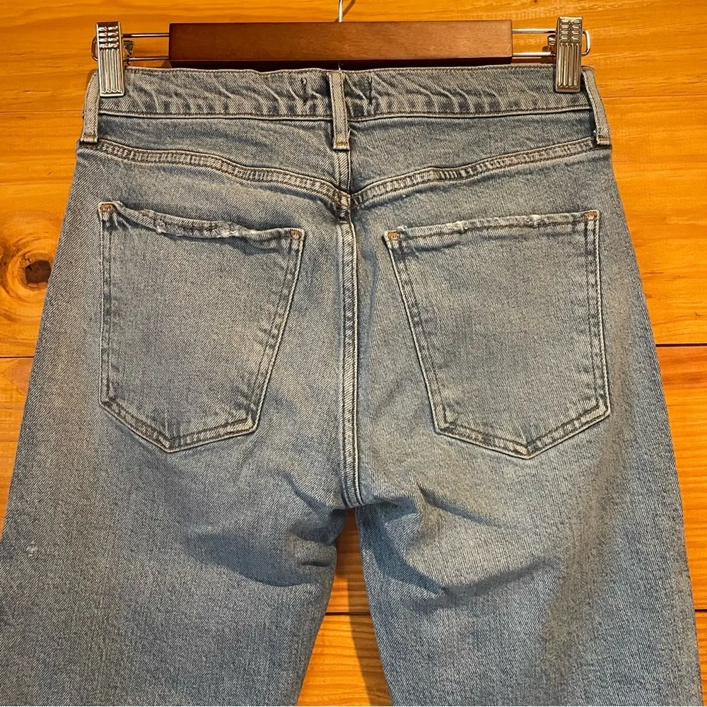 Agolde Toni 90s Straight Leg Mid Rise Side Stripe Jeans in Swerve 26 - Image 5