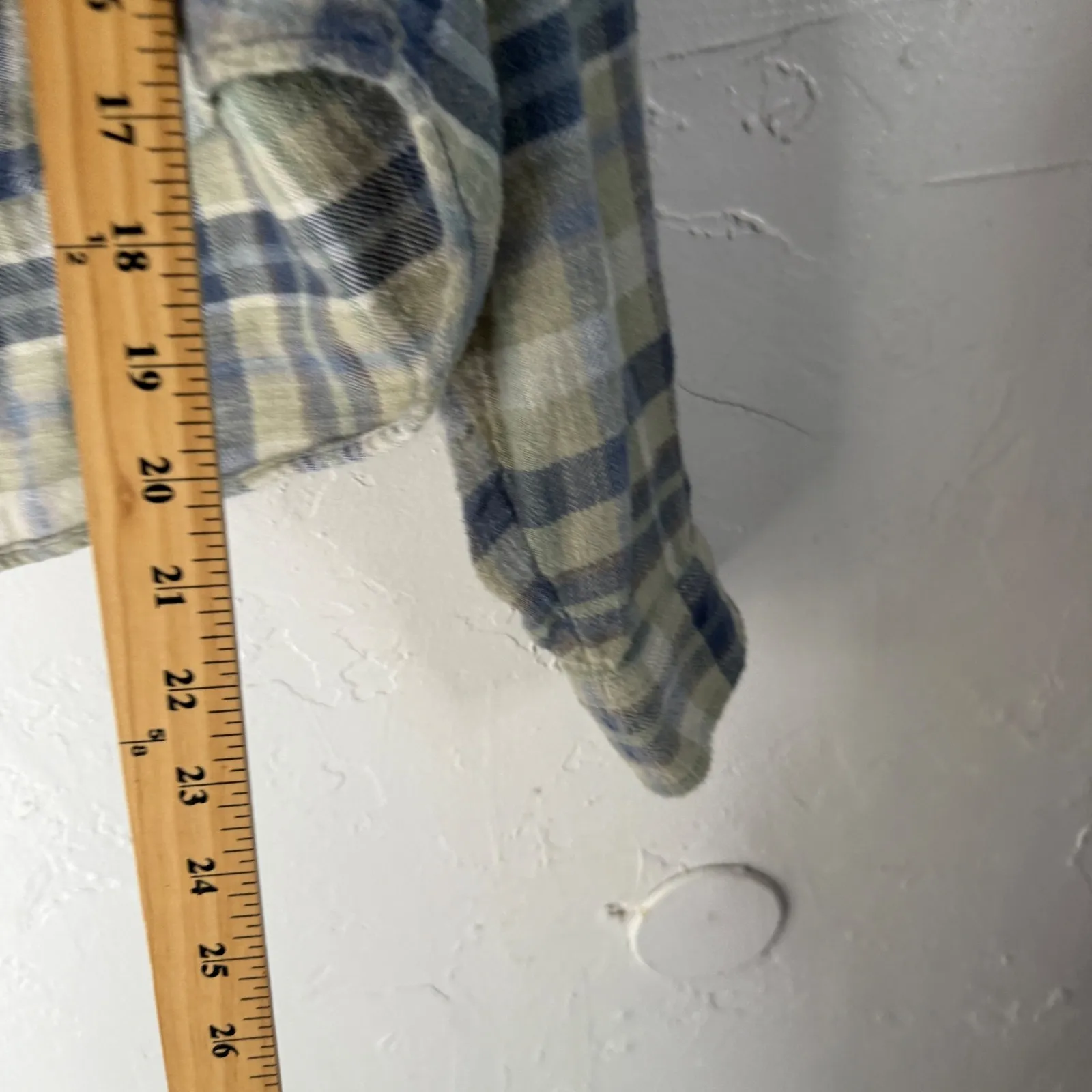 American Eagle Outfitters Plaid Cropped Shirt Jacket Hoodie Blue Green Womens L - Image 6