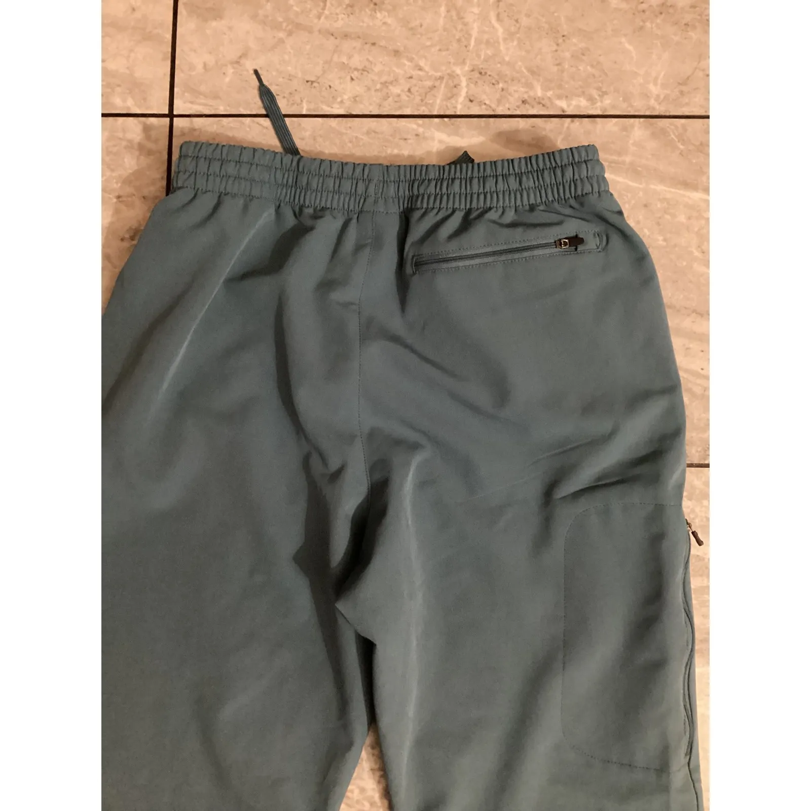 New Balance Women Jogger Pants Teal Green Athletic Zip Ankle Drawstring Size L - Image 5